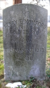 Grave of Henry E. Mumford in Groton, CT